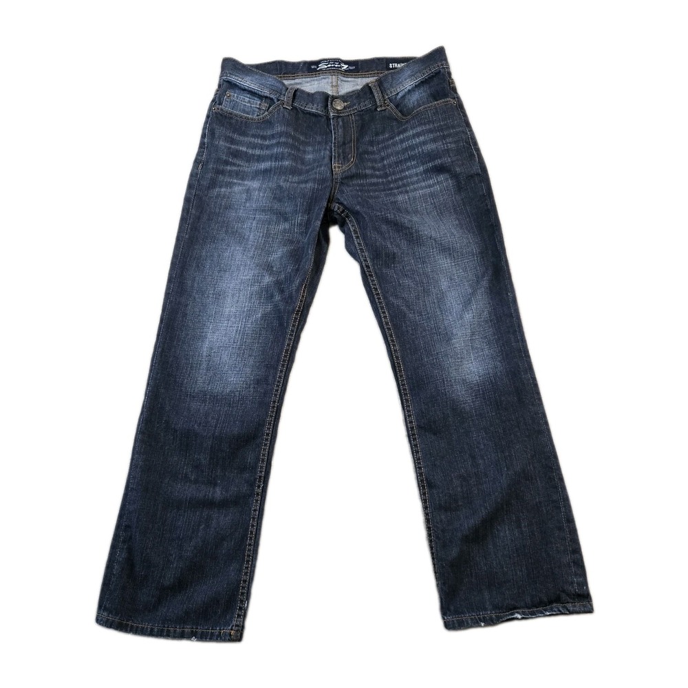 Seven7  Men's Jeans Straight Leg Mid Rise Dark Wash Cotton 34" X 29"